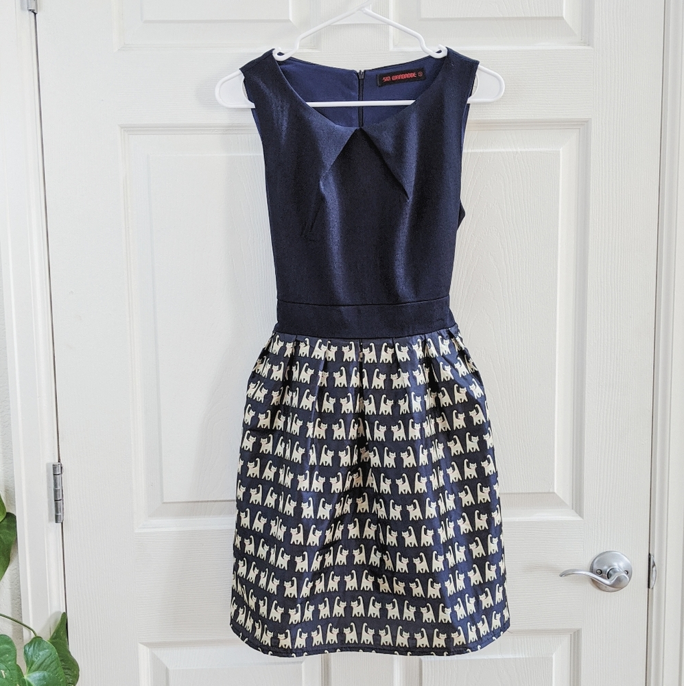 Cat Print Dress